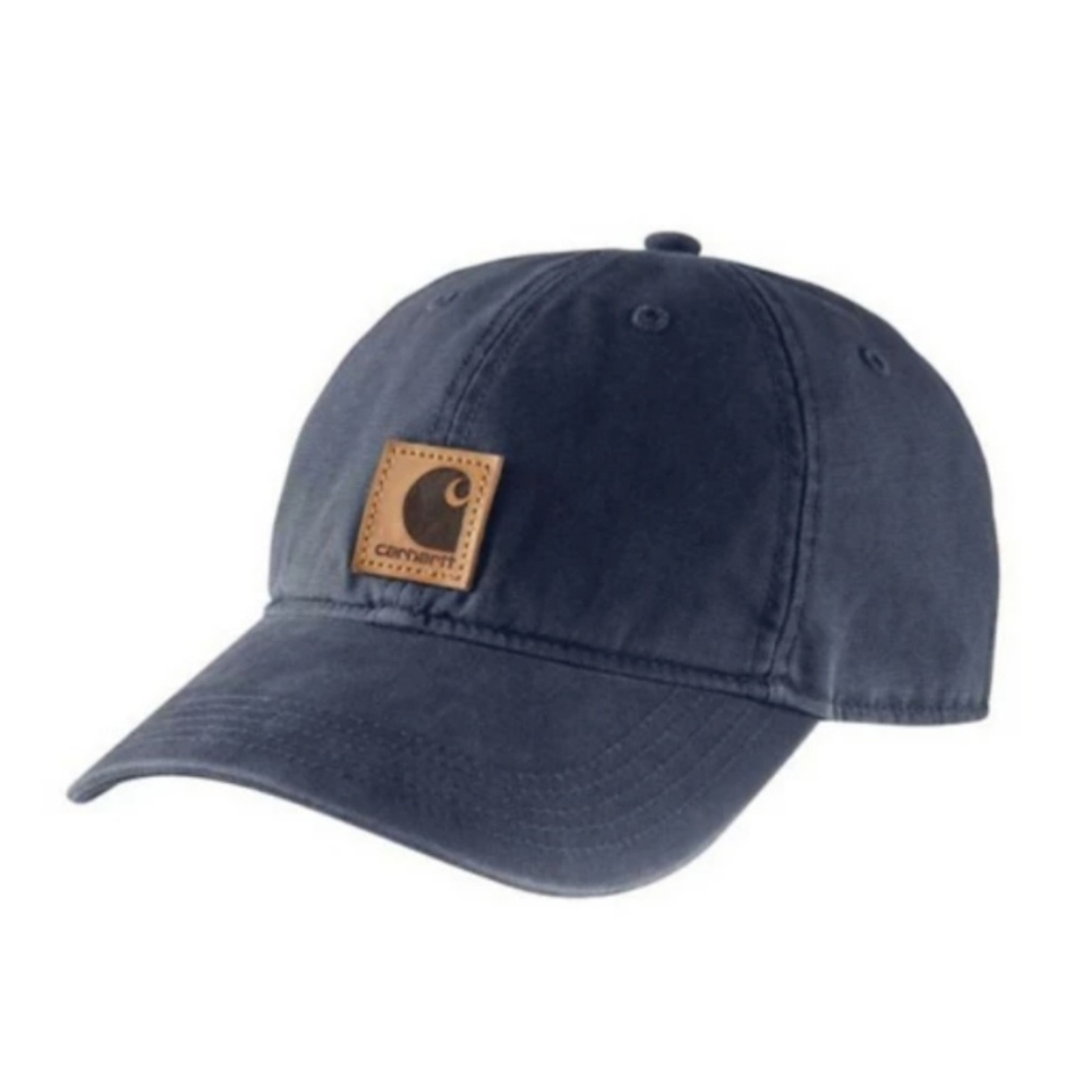 New CARHARTT Odessa Washed Cotton Canvas Work Adjustable baseball Cap Navy NWT